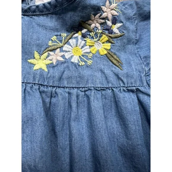 Gorgeous Embroidered Denim Swing Dress - Picture 5 of 8